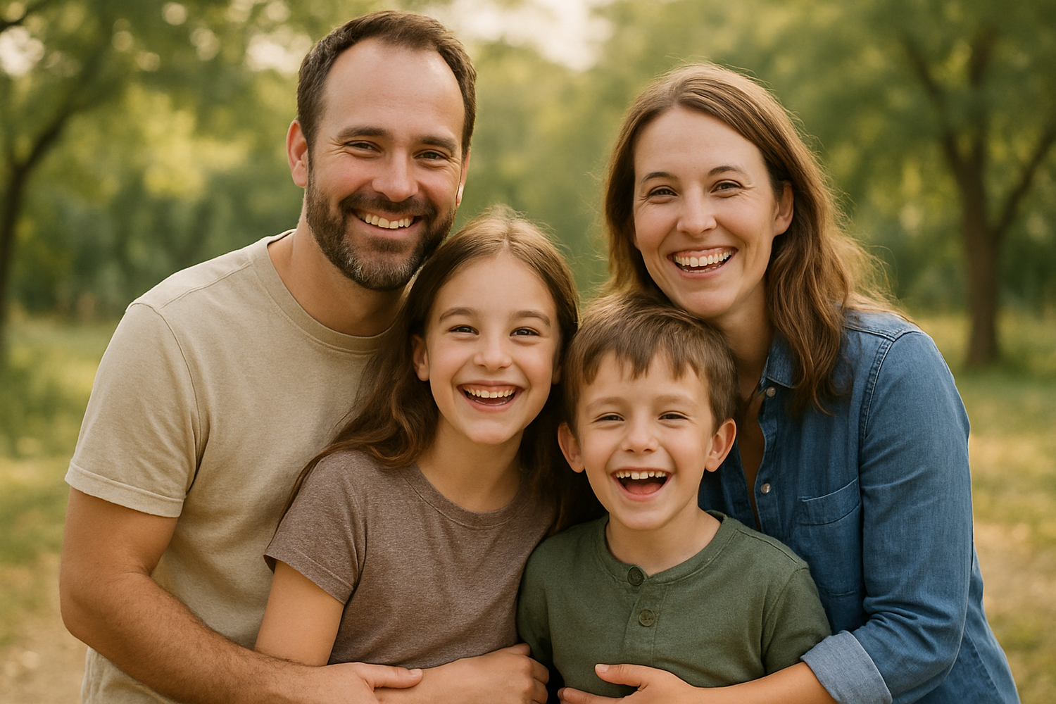 family with 2 kids
